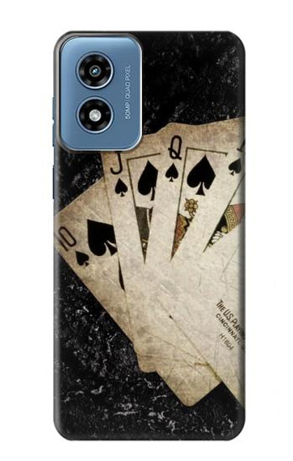 S3231 Vintage Royal Straight Flush Cards Case For Motorola Moto G Play 4G (2024)