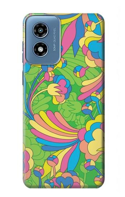 S3273 Flower Line Art Pattern Case For Motorola Moto G Play 4G (2024)