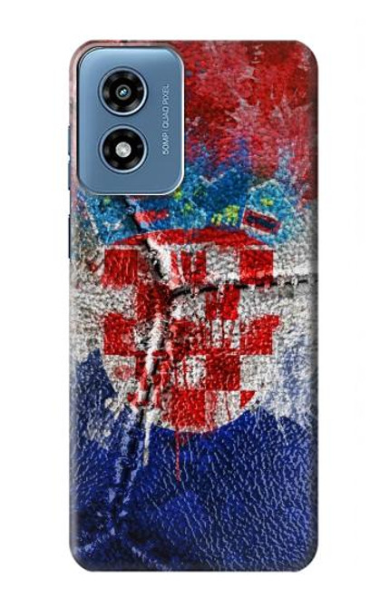 S3313 Croatia Flag Vintage Football Graphic Case For Motorola Moto G Play 4G (2024)