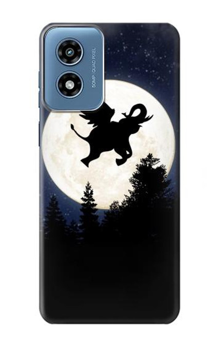 S3323 Flying Elephant Full Moon Night Case For Motorola Moto G Play 4G (2024)