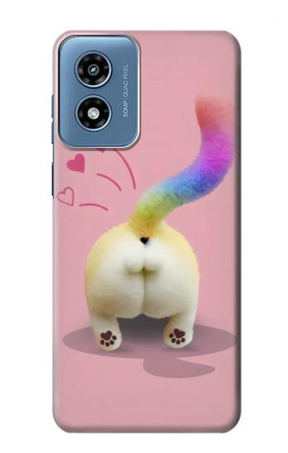 S3923 Cat Bottom Rainbow Tail Case For Motorola Moto G Play 4G (2024)