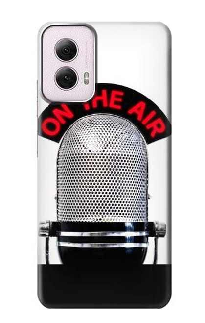 S2381 Vintage Radio Microphone On The Air Case For Motorola Moto G Power 5G (2024)