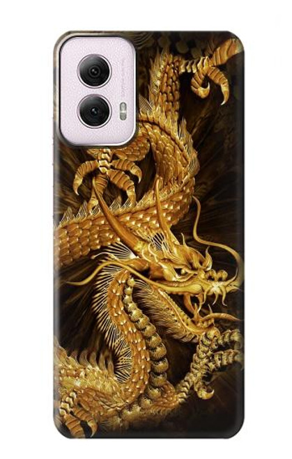 S2804 Chinese Gold Dragon Printed Case For Motorola Moto G Power 5G (2024)
