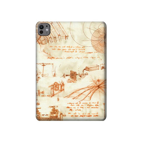S0566 Technical Drawing Da Vinci Hard Case For iPad Pro 11 (2024,2025)