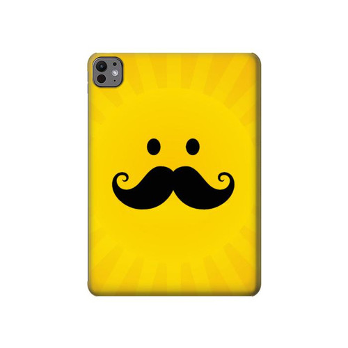 S1145 Yellow Mustache Sun Hard Case For iPad Pro 11 (2024,2025)