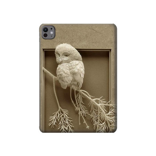 S1386 Paper Sculpture Owl Hard Case For iPad Pro 11 (2024,2025)