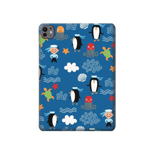 S2572 Marine Penguin Pattern Hard Case For iPad Pro 11 (2024,2025)