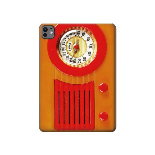 S2780 Vintage Orange Bakelite Radio Hard Case For iPad Pro 11 (2024,2025)