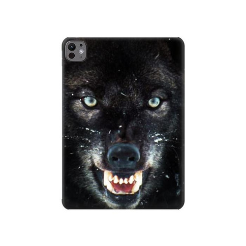 S2823 Black Wolf Blue Eyes Face Hard Case For iPad Pro 11 (2024,2025)
