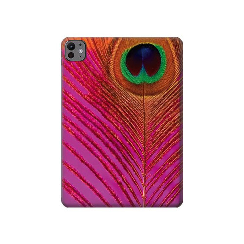 S3201 Pink Peacock Feather Hard Case For iPad Pro 11 (2024,2025)
