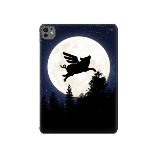 S3289 Flying Pig Full Moon Night Hard Case For iPad Pro 11 (2024,2025)