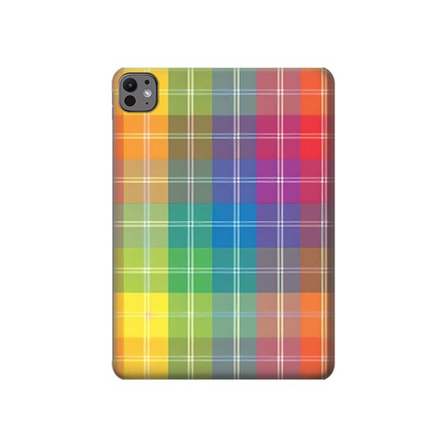 S3942 LGBTQ Rainbow Plaid Tartan Hard Case For iPad Pro 11 (2024,2025)