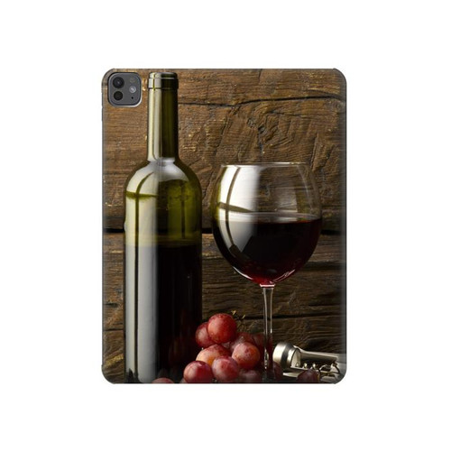 S1316 Grapes Bottle and Glass of Red Wine Hard Case For iPad Pro 13 (2024,2025), Air 13 2026