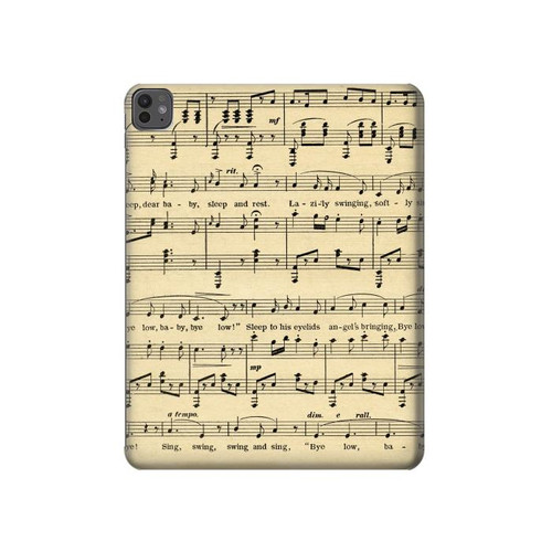 S2504 Vintage Music Sheet Hard Case For iPad Pro 13 (2024,2025), Air 13 2026
