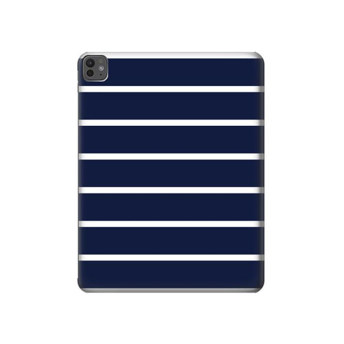 S2767 Navy White Striped Hard Case For iPad Pro 13 (2024,2025)