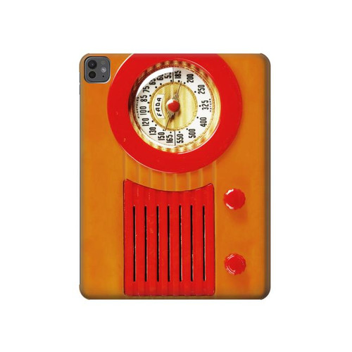 S2780 Vintage Orange Bakelite Radio Hard Case For iPad Pro 13 (2024,2025), Air 13 2026