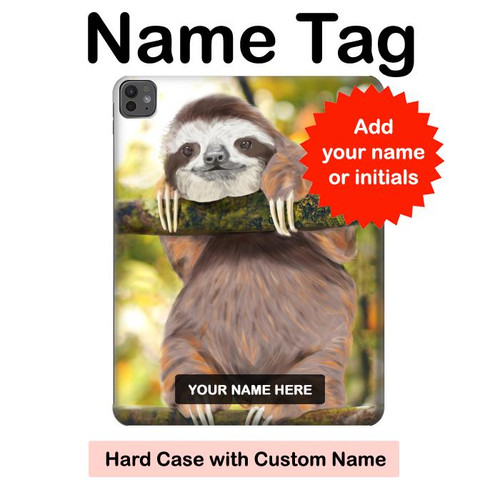 S3138 Cute Baby Sloth Paint Hard Case For iPad Pro 13 (2024,2025), Air 13 2026