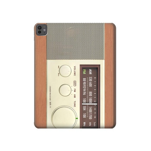 S3165 FM AM Wooden Receiver Graphic Hard Case For iPad Pro 13 (2024,2025), Air 13 2026