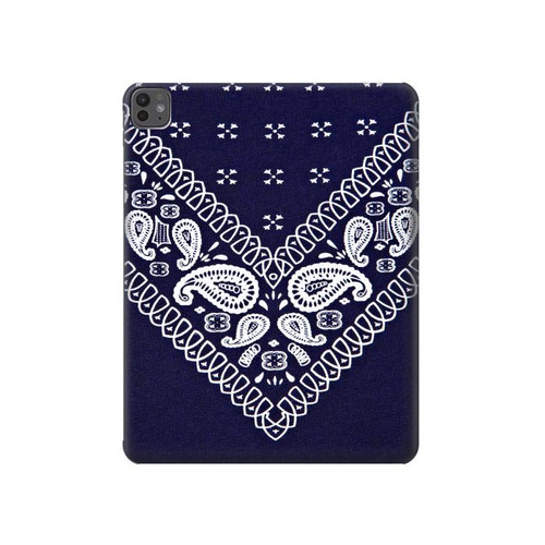 S3357 Navy Blue Bandana Pattern Hard Case For iPad Pro 13 (2024,2025), Air 13 2026