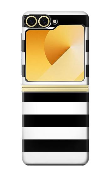 S1596 Black and White Striped Case For Samsung Galaxy Z Flip 6