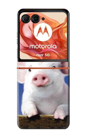S0608 I Love Bacon Cute Baby Pig Case For Motorola Razr 70,60,50, Razr (2026, 2025, 2024)