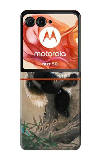 S2210 Panda Fluffy Art Painting Case For Motorola Razr 70,60,50, Razr (2026, 2025, 2024)