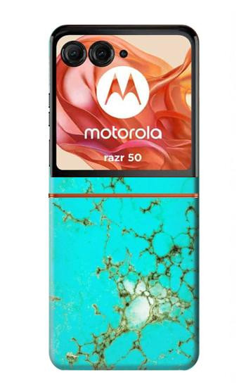 S2377 Turquoise Gemstone Texture Graphic Printed Case For Motorola Razr 70,60,50, Razr (2026, 2025, 2024)