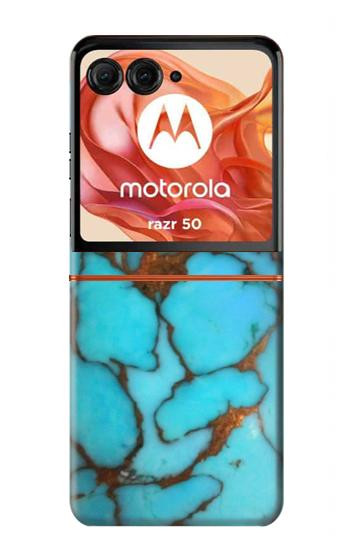 S2685 Aqua Turquoise Gemstone Graphic Printed Case For Motorola Razr 70,60,50, Razr (2026, 2025, 2024)