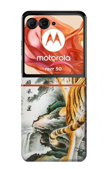 S2750 Oriental Chinese Tiger Painting Case For Motorola Razr 70,60,50, Razr (2026, 2025, 2024)