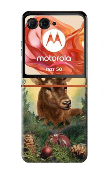 S2841 Vintage Reindeer Christmas Case For Motorola Razr 70,60,50, Razr (2026, 2025, 2024)