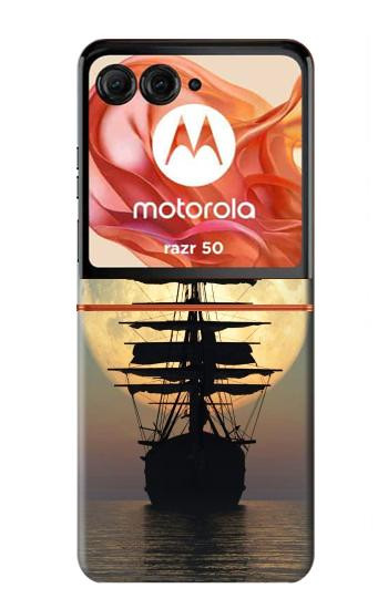 S2897 Pirate Ship Moon Night Case For Motorola Razr 70,60,50, Razr (2026, 2025, 2024)