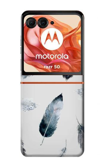 S3085 Feather Paint Pattern Case For Motorola Razr 70,60,50, Razr (2026, 2025, 2024)