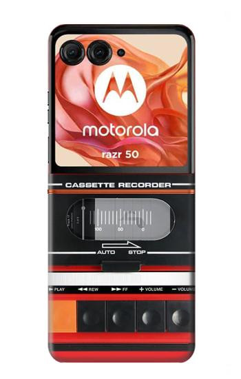 S3204 Red Cassette Recorder Graphic Case For Motorola Razr 70,60,50, Razr (2026, 2025, 2024)