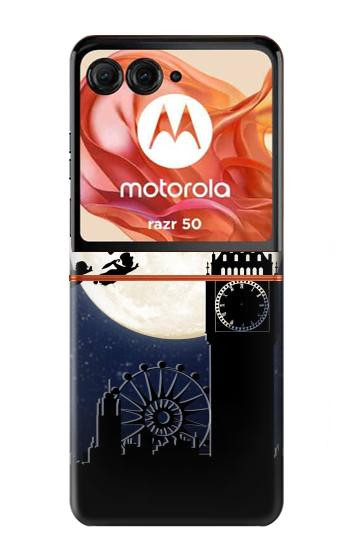 S3249 Peter Pan Fly Full Moon Night Case For Motorola Razr 70,60,50, Razr (2026, 2025, 2024)