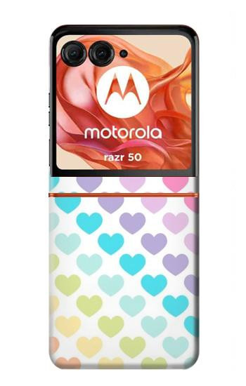 S3499 Colorful Heart Pattern Case For Motorola Razr 70,60,50, Razr (2026, 2025, 2024)