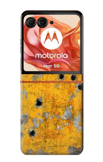 S3528 Bullet Rusting Yellow Metal Case For Motorola Razr 70,60,50, Razr (2026, 2025, 2024)