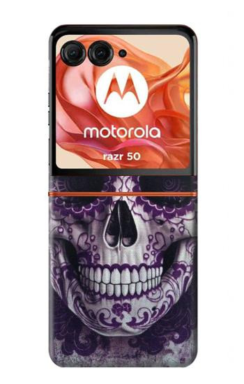 S3582 Purple Sugar Skull Case For Motorola Razr 70,60,50, Razr (2026, 2025, 2024)