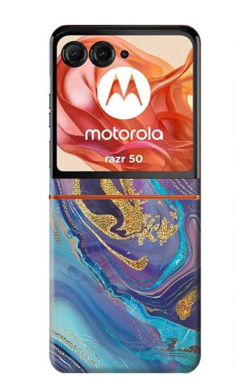 S3676 Colorful Abstract Marble Stone Case For Motorola Razr 70,60,50, Razr (2026, 2025, 2024)