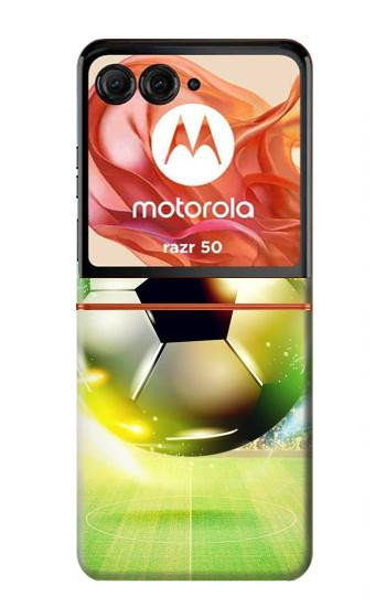 S3844 Glowing Football Soccer Ball Case For Motorola Razr 70,60,50, Razr (2026, 2025, 2024)