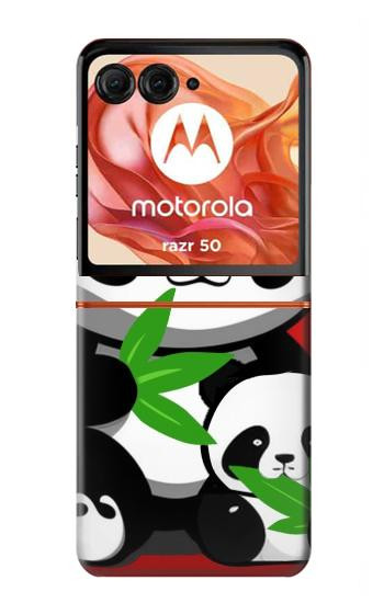 S3929 Cute Panda Eating Bamboo Case For Motorola Razr 70,60,50, Razr (2026, 2025, 2024)