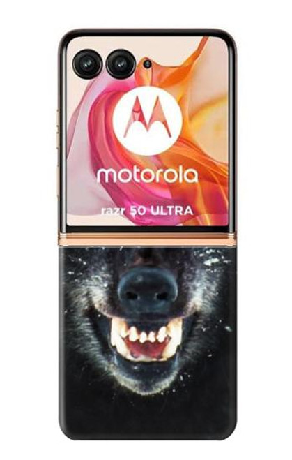 S2823 Black Wolf Blue Eyes Face Case For Motorola Razr 50 Ultra