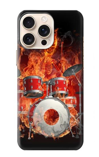 S1431 Skull Drum Fire Rock Case For iPhone 16 pro