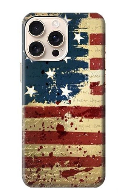 S2349 Old American Flag Case For iPhone 16 pro