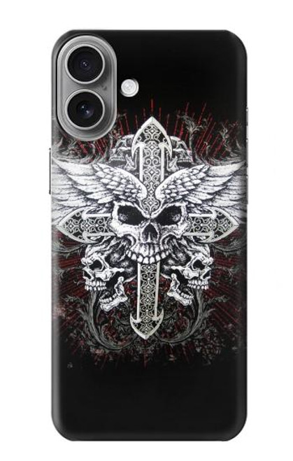 S1434 Skull Wing Tattoo Biker Case For iPhone 16 plus