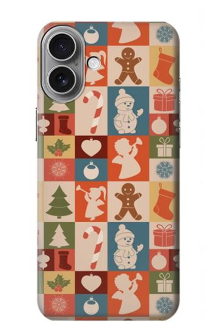 S2854 Cute Xmas Pattern Case For iPhone 16 plus