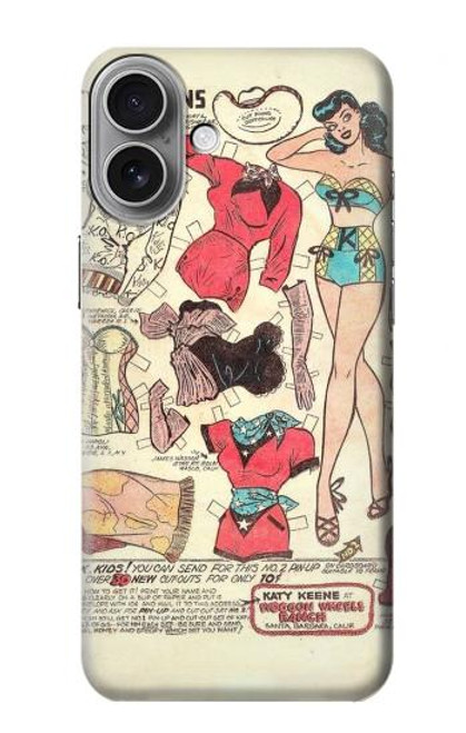 S3820 Vintage Cowgirl Fashion Paper Doll Case For iPhone 16 plus