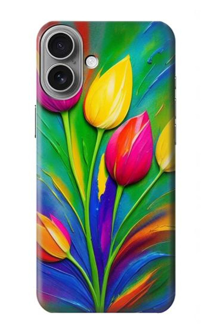 S3926 Colorful Tulip Oil Painting Case For iPhone 16 plus