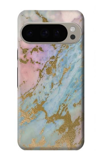 S3717 Rose Gold Blue Pastel Marble Graphic Printed Case For Google Pixel 9 Pro