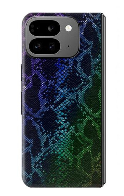 S3366 Rainbow Python Skin Graphic Print Case For Google Pixel 9 Pro Fold