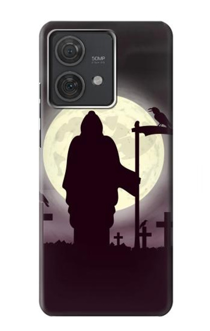 S3262 Grim Reaper Night Moon Cemetery Case For Motorola Edge 40 Neo